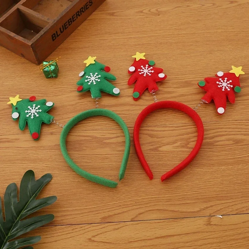 Christmas Headbands Xmas Hat Santa Hairband Xmas Girl Favor Gifts Head Hair Band Merry Christmas Decor Hairband Hair Hoop