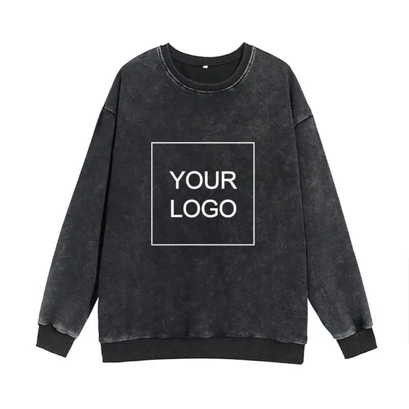 

Diy Custom Your Logo Design Cotton Men Women Acid Wash Vintage Streetwear Oversized Hoodies Sweatshirt Drop Shipping