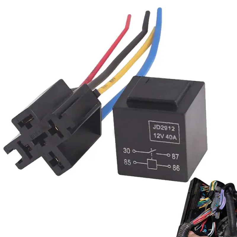 

Relay Socket Automotive 12V/24V Automotive Relay 4pin Automotive Relay With Interlocking Relay Socket And Wiring Harness For HID