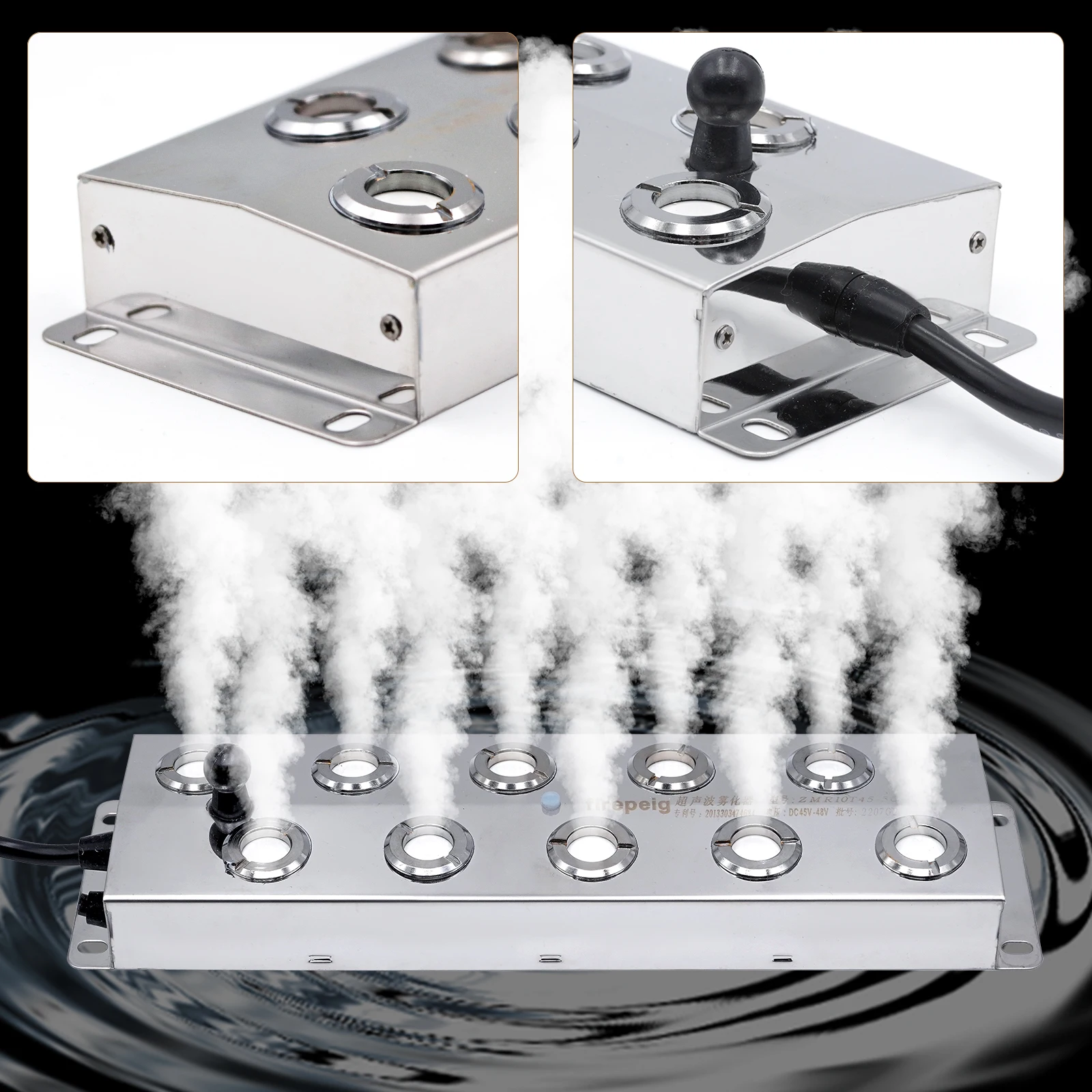4/6/8/10/12 Head Stainless Steel Ultrasonic Humidifier Mist Maker Fogger Greenhouse Hydroponics Fog Sprayer Generator 6