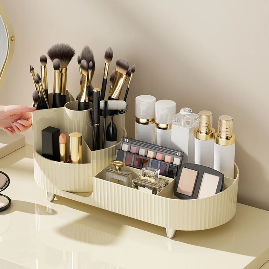 Cosmetic Storage Box Rotating Dresser Large Capacity Lipstick Eye Shadow Powder Rack cosmetic storage box