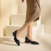 Women's Fashion Forward Pumps & Loafers - Low Chunky Heel, Sleek Pointed Toe. Elegant and Dressy Shoes 4