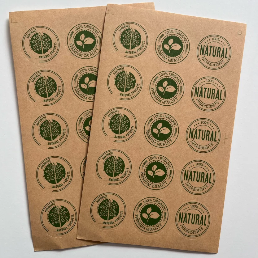 Natural Organic Product Seal Sticker Tags Thank You Gift Packing Label Sealing Stickers Wedding Party Birthday Baking Decoration