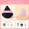 13 powder with black triangle pink finger powder puff set for everyday use makeup setting 2