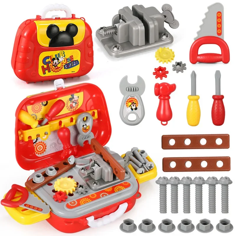 [Disney] Mickey Mouse Cars Lightning McQueen Children's Toolbox Toy Set boy toy play house set kids toys for boy birthday gift 2