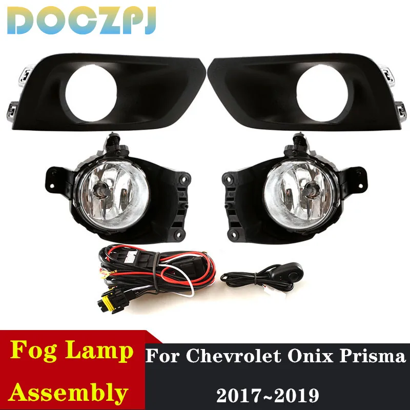 

1Set Car Front Bumper Driving Foglight Fog Lamp Assembly For Chevrolet ONIX PRISMA 2017 2018 2019 With Switch & Wires