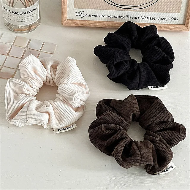 Autumn Winter Corduroy Large Scrunchies Elastic Hair Bands Women Girls Stripe Fabric Ponytail Holder Hair Ties Ropes Accessories 1