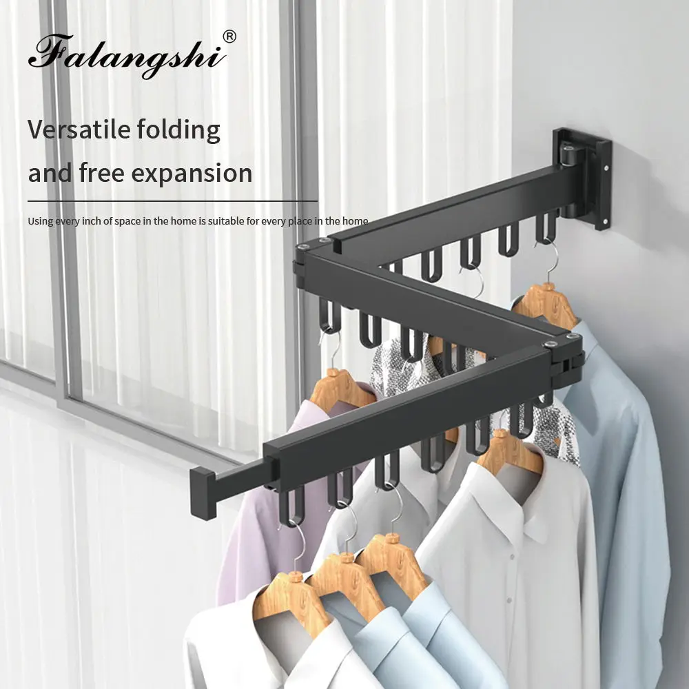 Folding Clothes Hanger Retractable Cloth Drying Rack Indoor&Outdoor Space Aluminum Household Clothes Organization WB3027 3