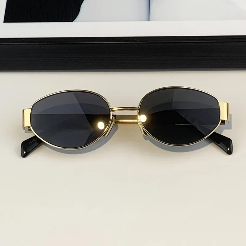 

High Version Arc De Triomphe Sunglasses for Female Lisa, Same Metal Frame Retro Personalized Sunglasses 40235 Oval Fashionable