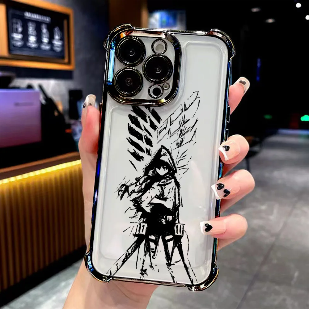 Stylish Attack On Titan Inspired Phone Case with Metallic Finish