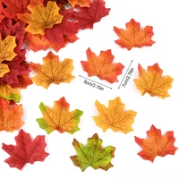 50/200Pcs Artificial Maple Leaves Autumn Silk Fall Leaf For Thanksgiving Halloween Christmas Home Decoration Wedding Party Craft 4