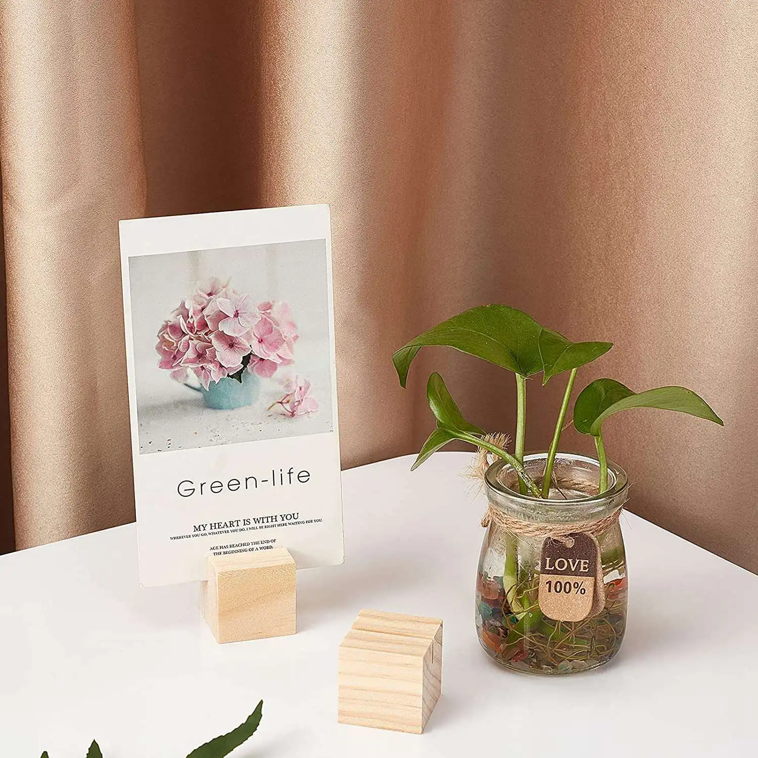 Wooden Name Card Holder 20Pcs Wooden Table Number Stands Solid Wood Place Card Holders For Name Tags Pictures Postcards
