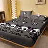 1 Cartoon Cute animal panda printed matte Fitted Sheet, bedroom printed bed cover, bedding (excluding pillowcases) 1