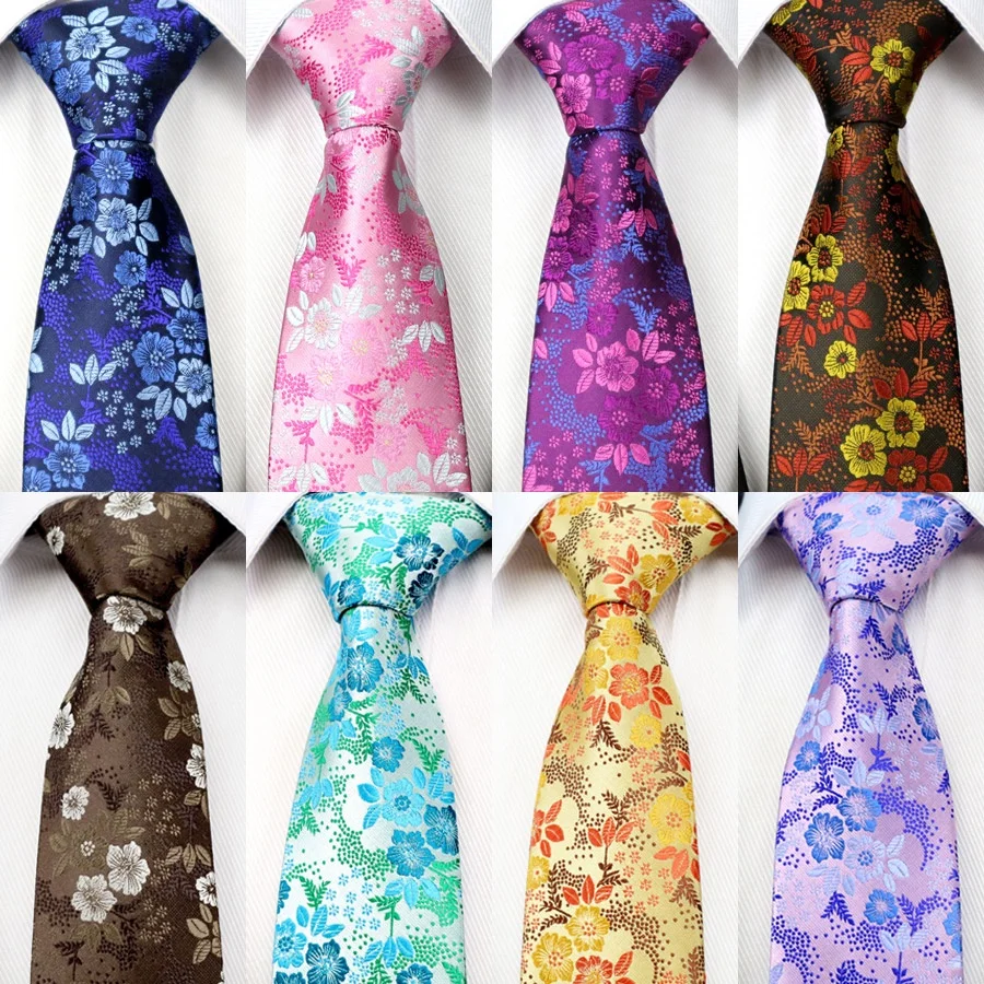 

High Quality Man's 8cm Tie Floral Flower Jacquard Woven Classic Men Neck Ties Wedding Party Gravatas Groom Necktie Gift