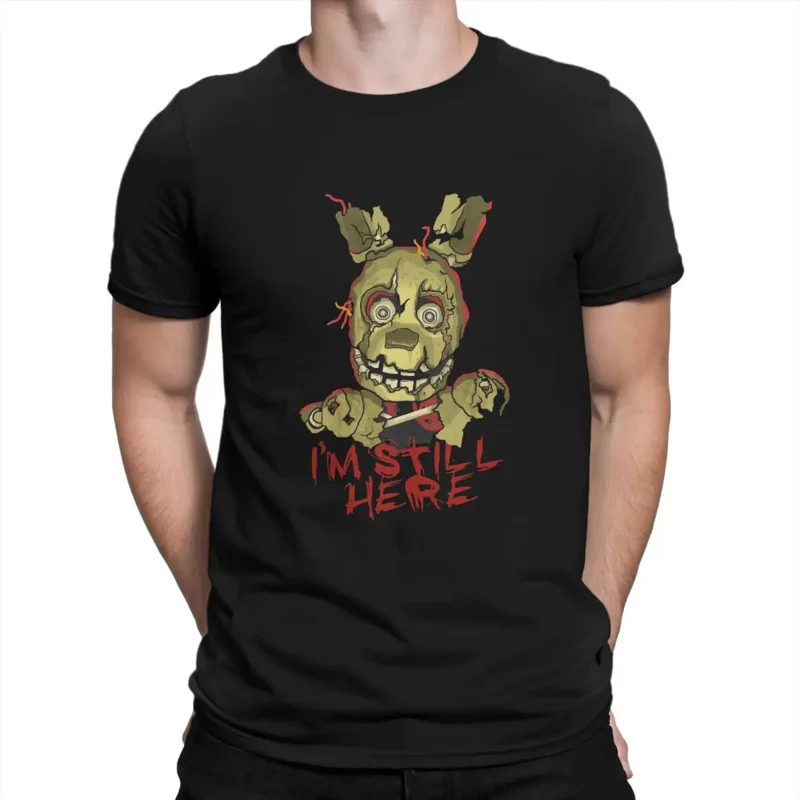Springtrap Sono Ancora Qui Maglietta Da Uomo Fnaf O Neck Top Maglietta In Tessuto Divertente Idea Regalo Di Alta Qualità