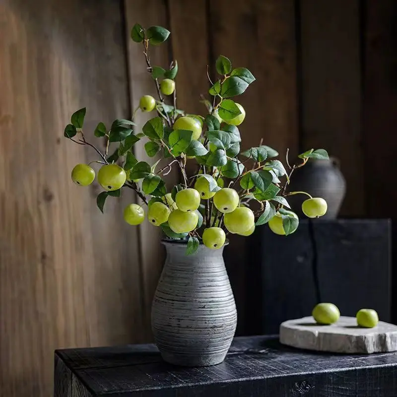 

Искусственная Имитация яблочных ветвей, украшенных фруктами, гостиной и обеденного стола, искусственные цветы и искусственные цветы