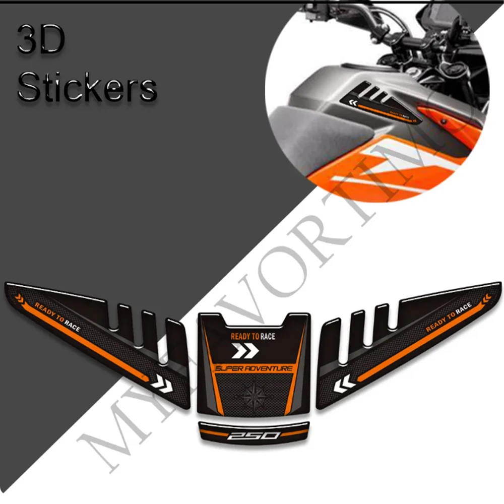 For 250 Adventure Motorcycle Stickers Fuel Oil Knee Protection Tank Pad Side Grips Gas 2019 2020 2021 2022 2023