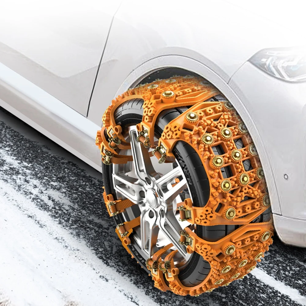 Universal Tire Chain Fit Car Tyre Width in 165-255 mm, 8PCS Sand Mud Snow Chains Car Wheel Tyres, Chains Upgrade Spikes
