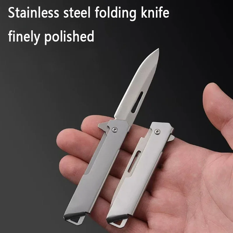 High hardness stainless steel folding knife mini outdoor portable unboxing fishing EDC tool folding knife folding utility knife folding cutter