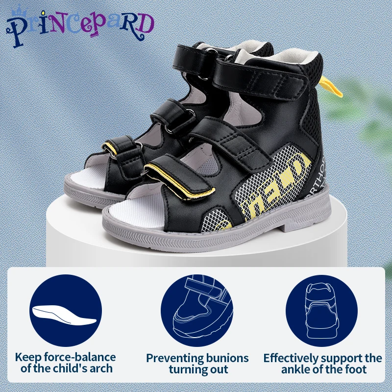 Kids Orthopedic Corrective Ankle Brace Sandal, Girls Boys High Back and Arch Support Shoes Prevent Flat Feet Tip Toe Walking