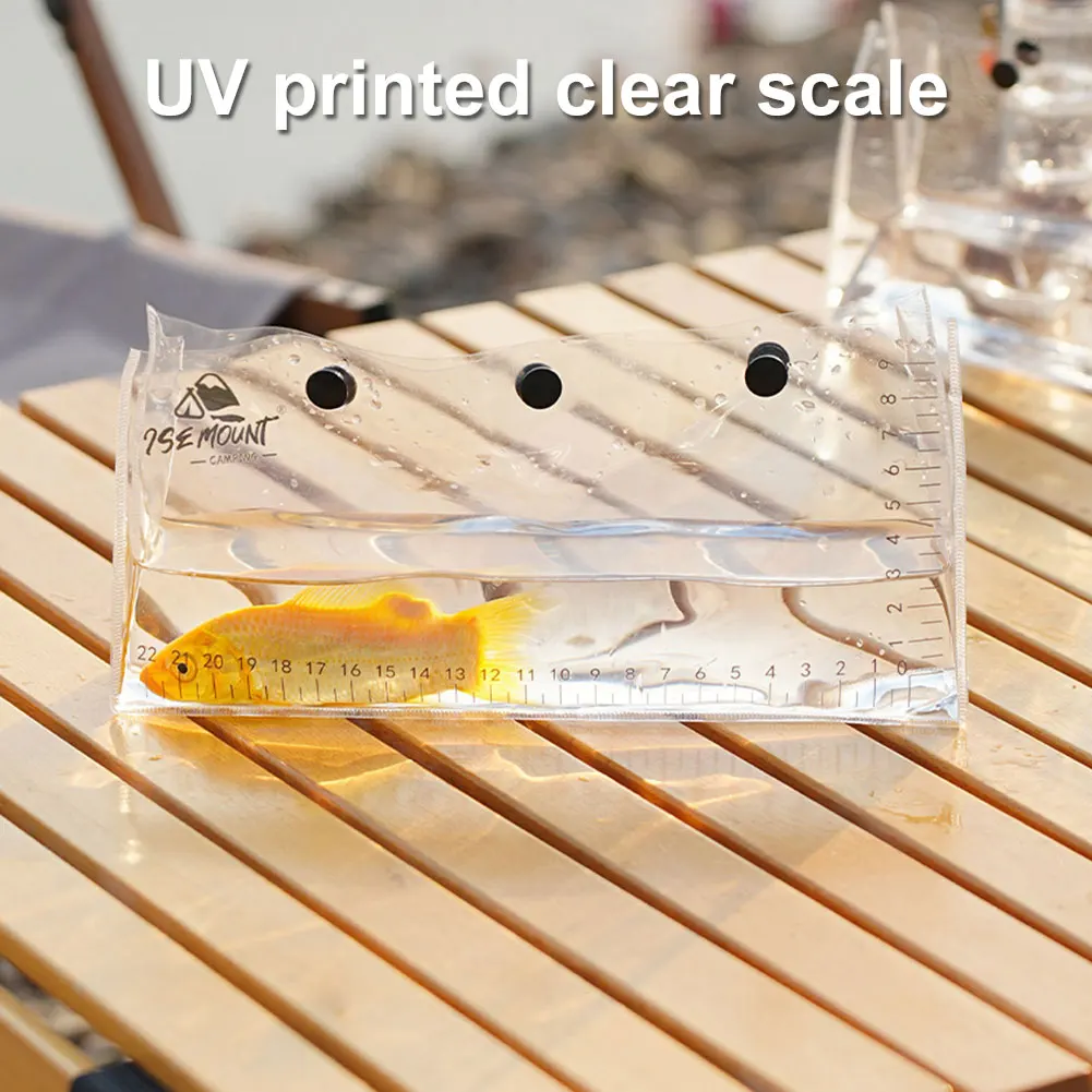Portable Fishing Bag Clear UV Scale Folding Fish Storage Bag Snap Design Leakproof Fish Bag for Outdoor Fishing