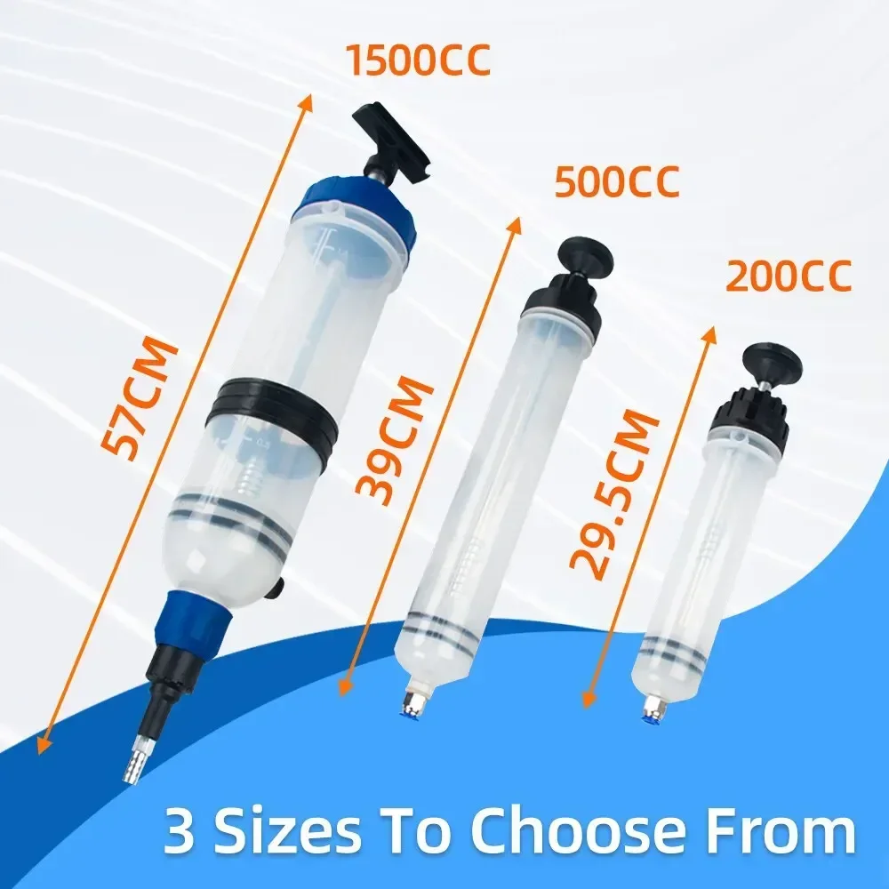 1.5L Fuel Transfer Filling Syringe Brake Liquid Car Oil Fluid Extractor 1500cc Injecting Pump Suction Vacuum Manual