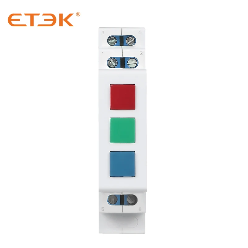 Din Rail Mount LED Lamp Red Green Yellow Blue RGB RGY AC 220V-240V Industrial