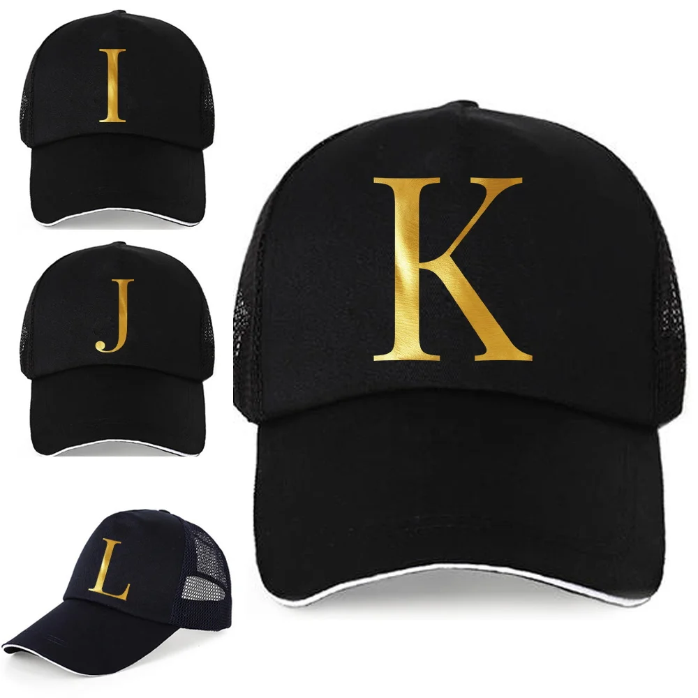 

Women Adjustable Pure Cotton Back Buckle Caps Summer UV-proof Visors Hats 26 Letter Series Men Street Hip Hop Hat Casual Dad Cap