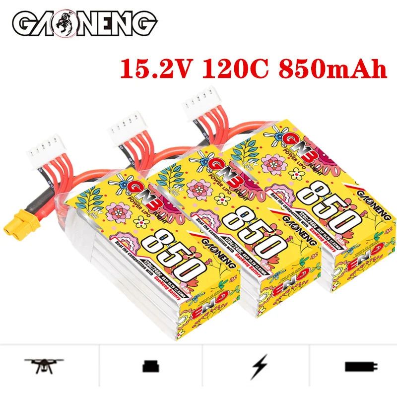 Gaoneng Gnb 4S 15.2V 850Mah Hv 120C Batteria Lipo Cinelog Cinewhoop Pezzi Di Ricambio Rc Aereo Racing Fpv 15.2V Batteria