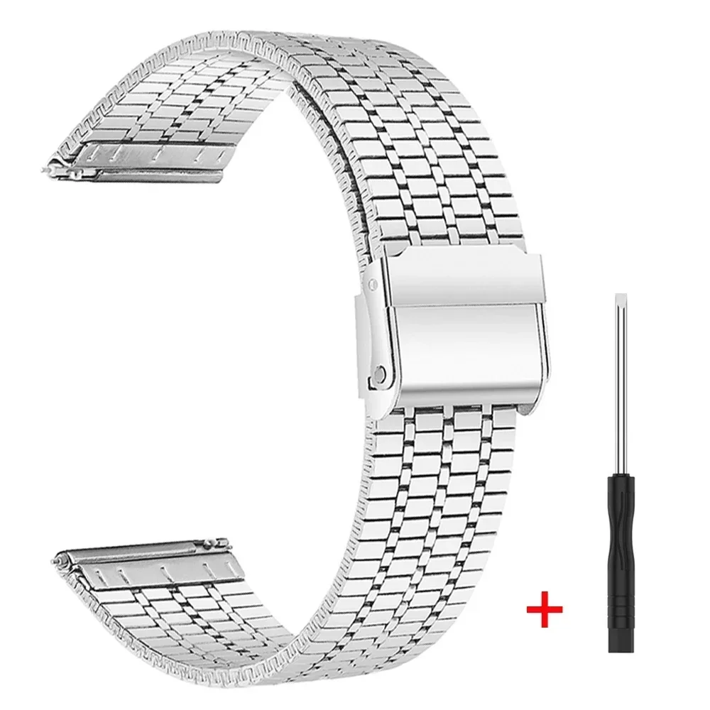 Milanese Stainless Steel Loop Bracelet Watch Band, 20mm & 22mm