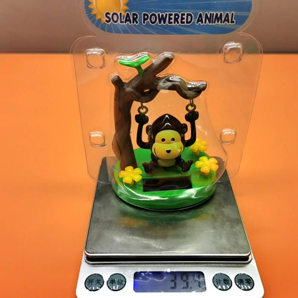Solar Car Toy Solar Powered Swing Monkey Cute Car Dashboard Bobblehead for Car Interior Decoration