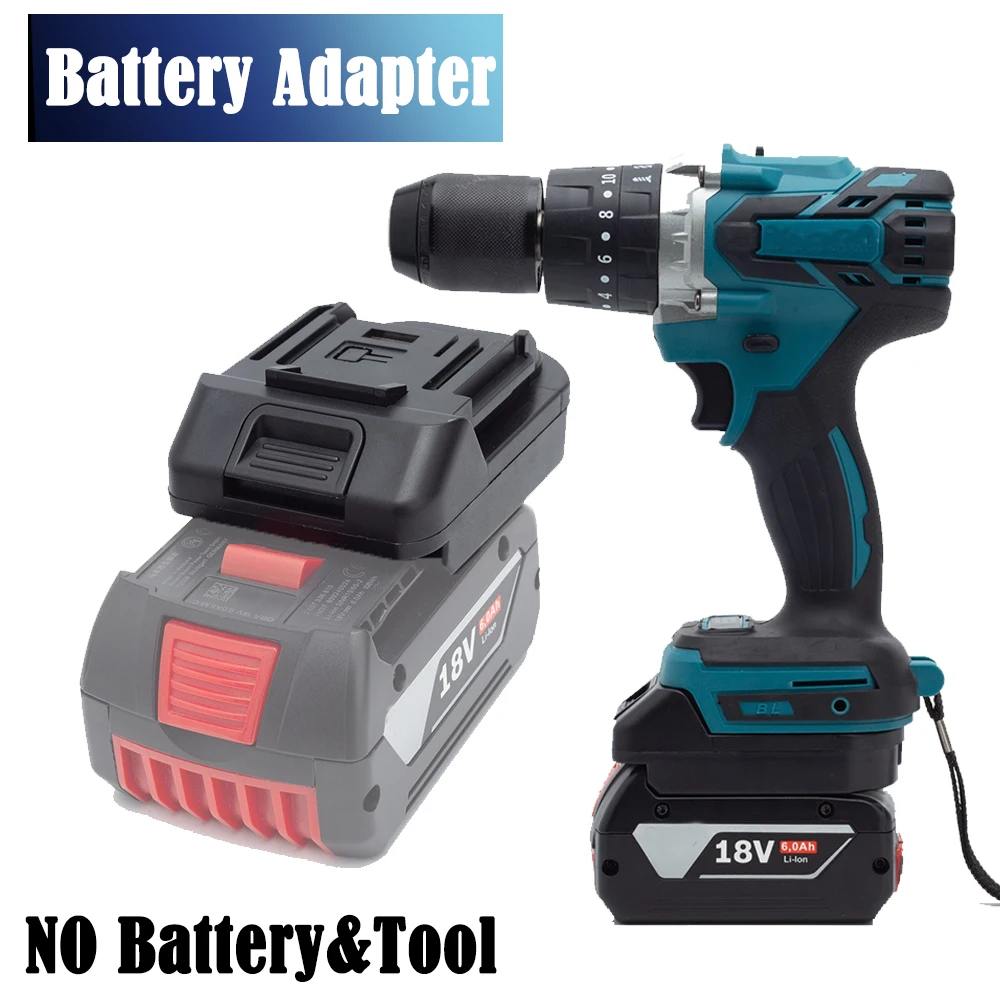 BS20MK Battery Converter Adapter For Bosch 18V Compatible with Makita 18V Lithium-Ion Power Tool (Not include tools and battery) adapter for makita bl 18v tools compatible with for lidl parkside x20v battery converter not include tools and battery