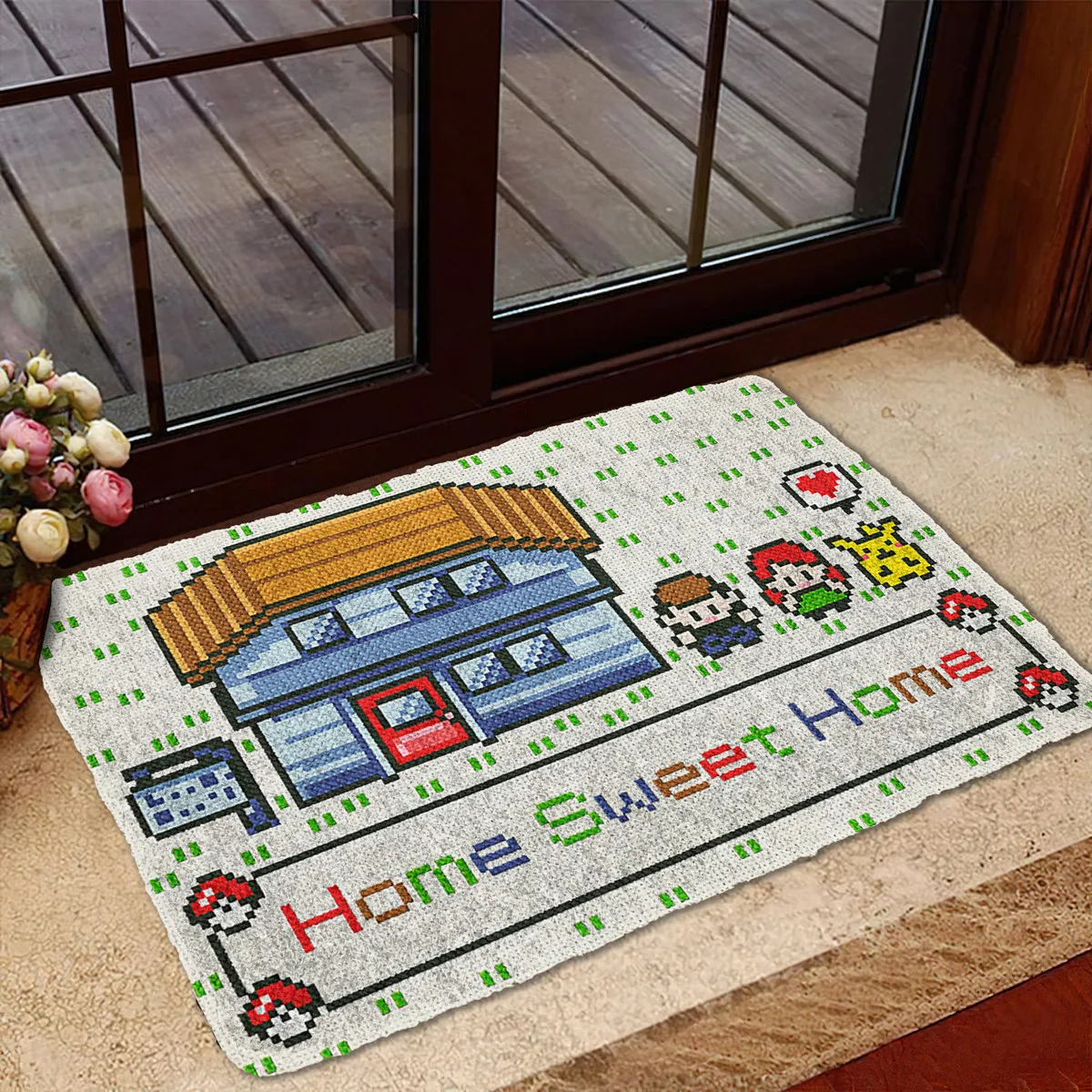 

Personalised Name Pixel Style Newest Doormat Funny Porch Rug Mats Floor Carpet 3D Indoor Outdoor Doormat Non-slip -2