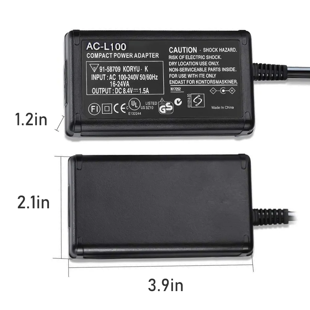 KUTOU AC Adapter Charger For Sony AC-L100 AC-L10 AC-L10A AC-L10B AC-L15 AC-L15A AC-L15B AC-L15C AC-L100B AC-L100C AC-L100D