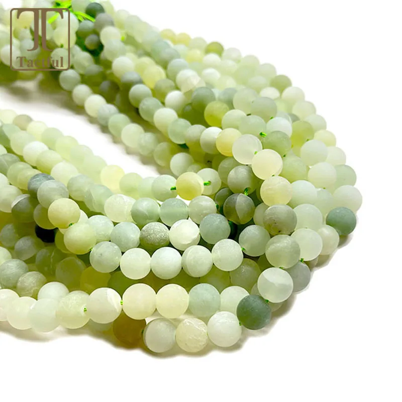 

Natural matt Jade de china Beads Round Loose Beads For Jewelry Making DIY Bracelets Accessories 4 6 8 10 mm