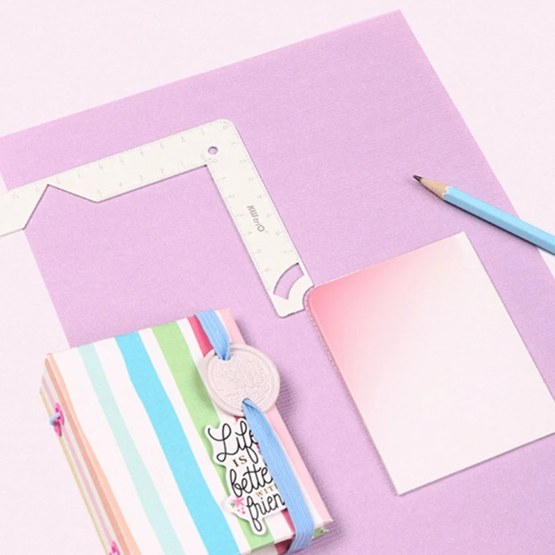 Creating Book Covers 5-in-1 Metal Bookbinding Cover Tool Ruler for Making Book Cover Stainless Steel Guide