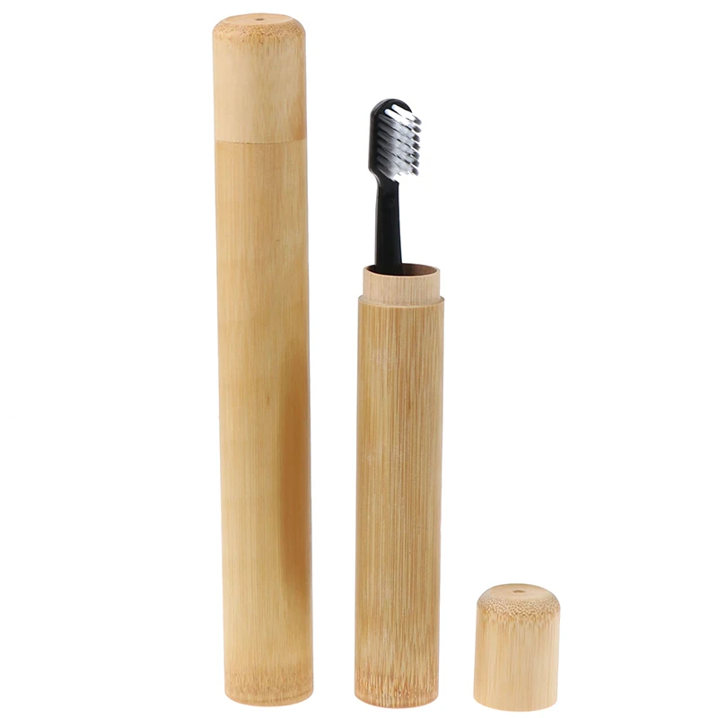 Toothbrush Wooden Case Tooth Brush Soft-bristle Bamboo Fibre Holder Handle Tube