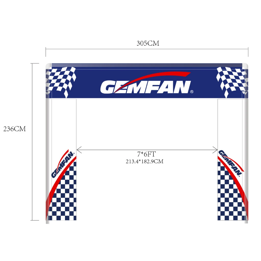 Синие ворота Gemfan 7'x6' 213x183 см (305x236 см) для гоночных дронов