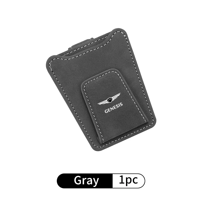 Car Sun Visor Glasses Clip Leather Sunglasses Card Holder For Genesis GV70 GV80 EV BH G80 GV90 2019 2020 2021 2022 2023 G70 G90 - Image 7