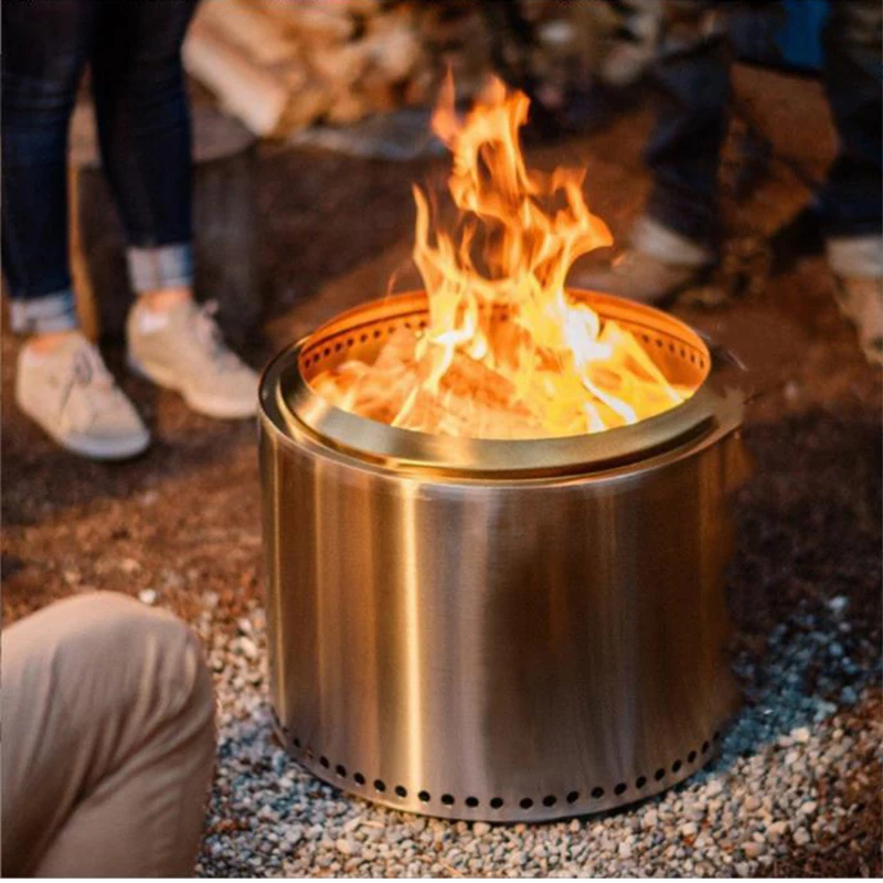 Quality Stainless Steel Portable Smokeless Brazier With Bottom Stand Fire Pit Outdoor 화롯대