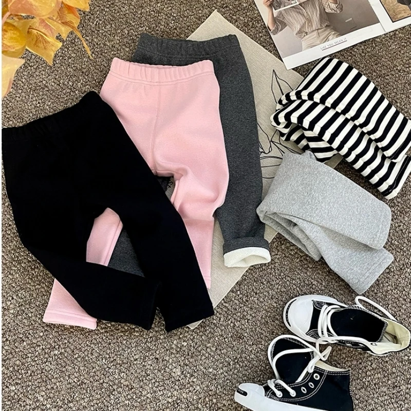 

Girls' Plush Leggings Children's Autumn and Winter Thickened Warm Velvet Trousers All Matched Girls' Winter Leggings Pants