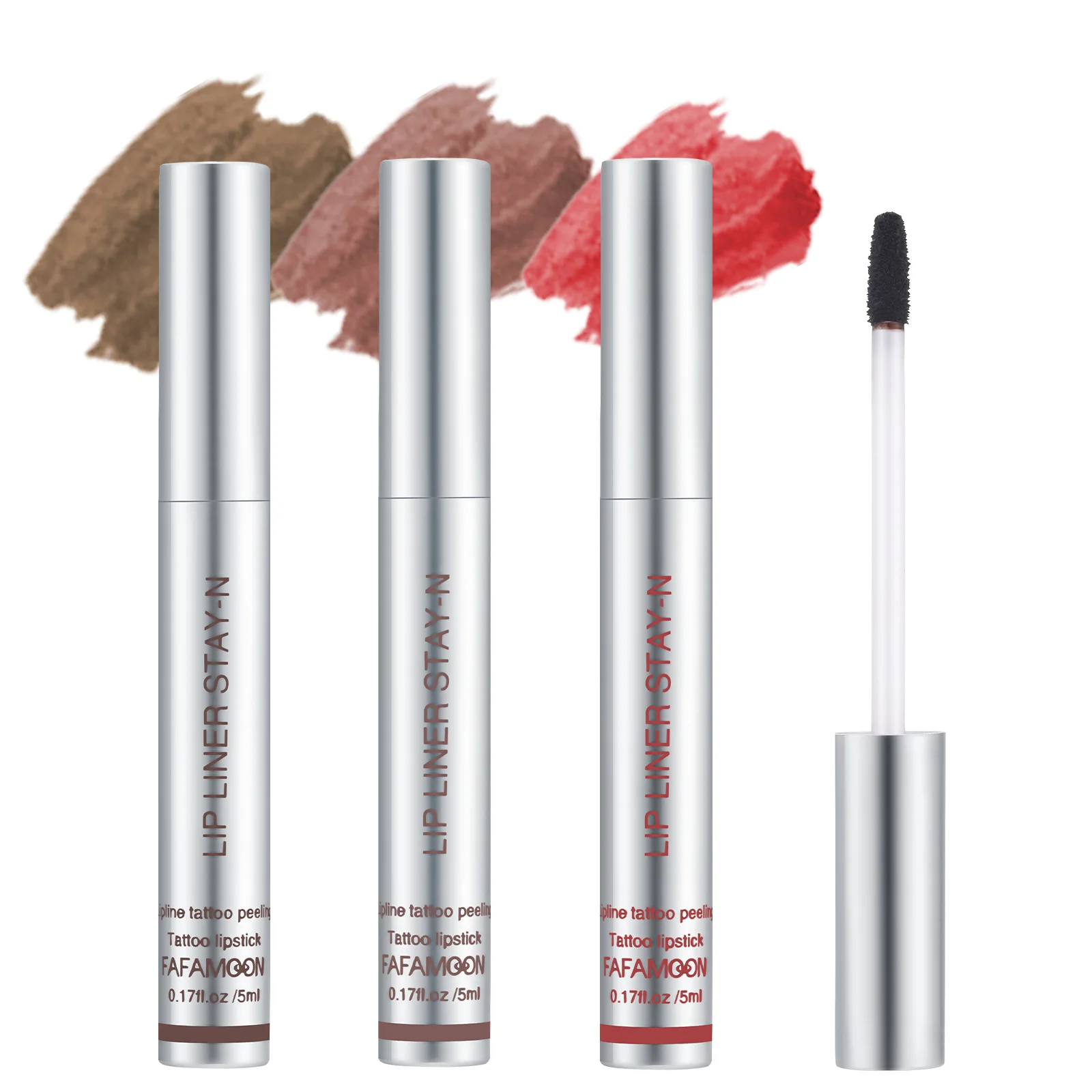 FAFAMOON 3 colors/set  outline the lip shape to show lip color waterproof and sweatproof non-smudging peel-off lip liner set 5