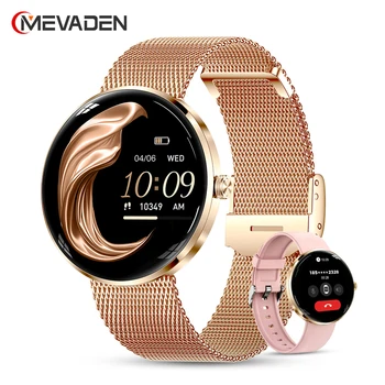 MEVADEN Smartwatch da Donna con Schermo AMOLED da 1,43 Pollici, Ultra-sottile 8,5mm in Acciaio Inossidabile, Orologio Intelligente di Lusso con Monitoraggio della Salute e Funzioni Sportive H33