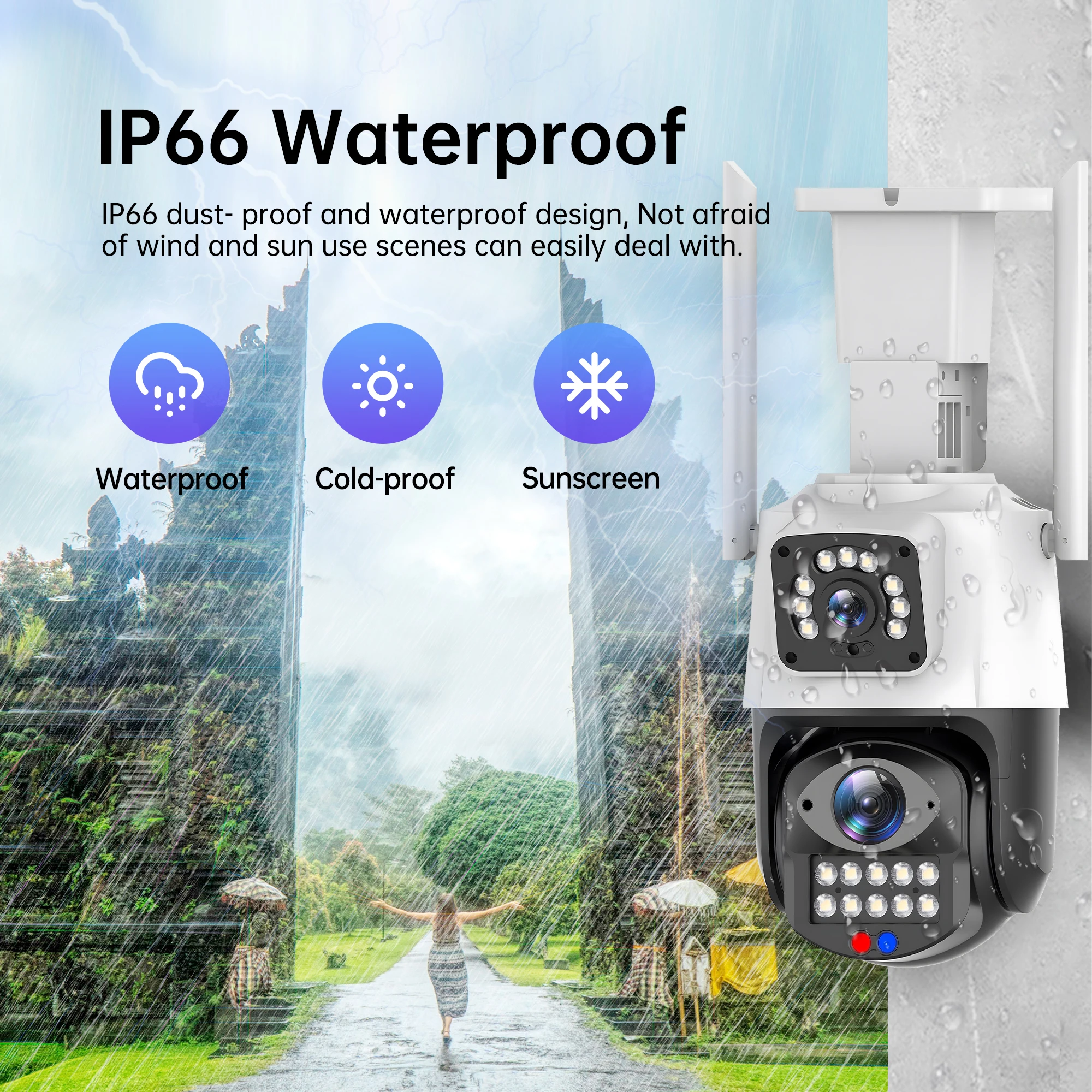 6MP 3K 4G Sim Camera Dual Lens Dual Screen 2.4G/5.8 Wifi PTZ Outdoor Ai Human Detection IP Camera CCTV Security Protection
