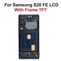 Premium LCD Display with Frame & Touch Screen Digitizer for Samsung Galaxy S20 Series (S20 FE TFT Black Fra)