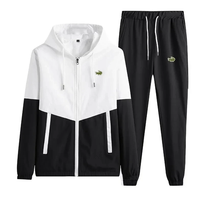 2023 Autumn Men Casual Embroidery Pant sets Men's clothing Sportswear man Set men Fashion Tracksuit Set Male Brand Jackets set