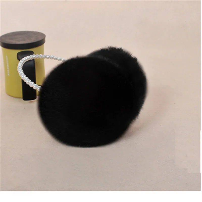 Women Girls Winter Earmuffs Fluffy Plush Thicken Imitation Pearl Beaded Headband Ear Warmer Princess Kids Party Styling Headwear