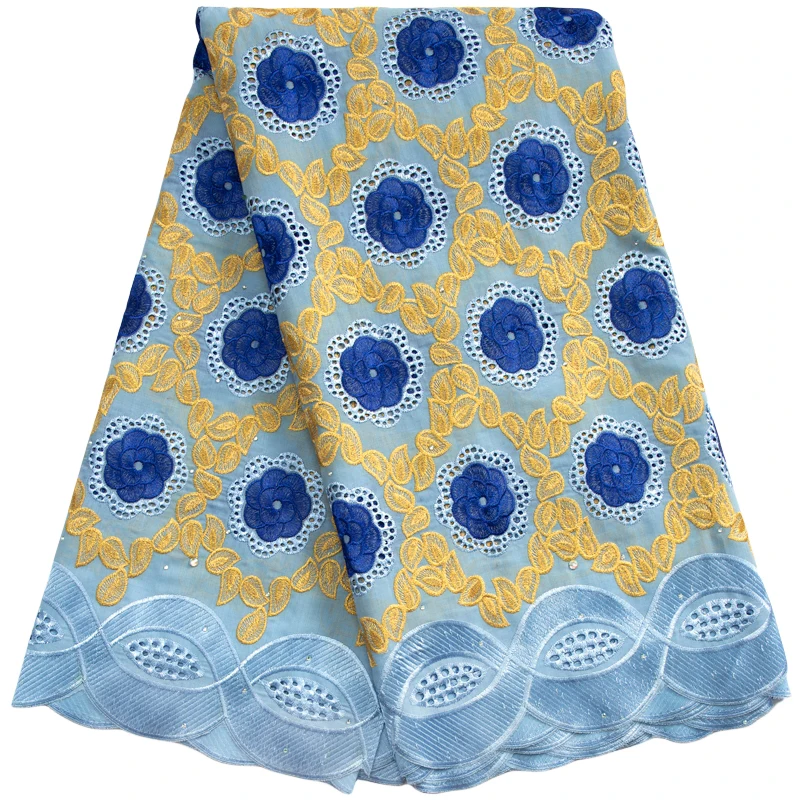 

Kalume Latest Dry Cotton Lace Fabric 2023 High Quality Swiss Voile Lace with Stones Embroidery African Voile Lace Fabric F3517