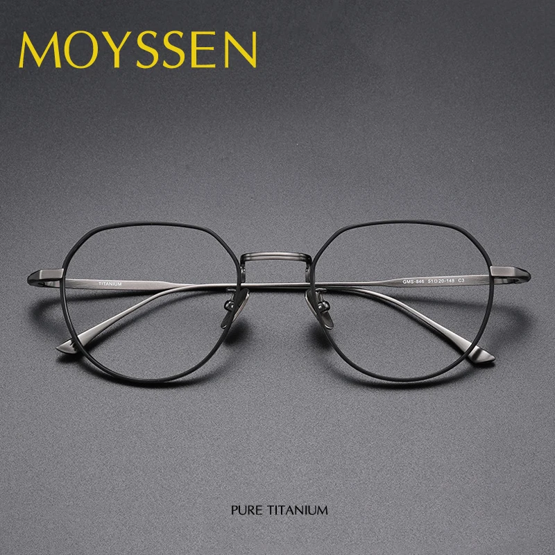 Japan High-end Brand Designer Men's Vintage Oversized Pure Titanium Frame Eyeglasses Women Fashion Optical Myopia Lenses Glasses