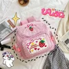 Kawaii Girl Embroidery Strawberry Children's Schoolbag Student Birthday Gift New Japanese Cartoon Pink Backpack Book Bags